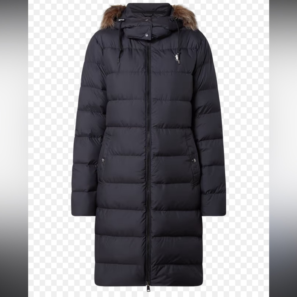POLO RALPH LAUREN FAUX-FUR-TRIM DOWN COAT